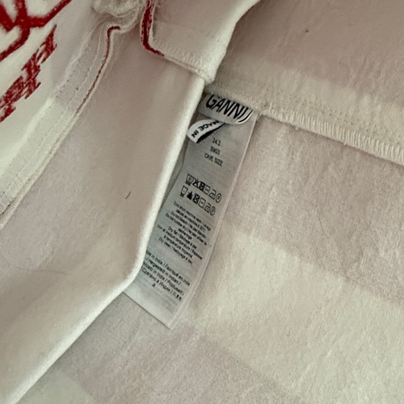 Ganni Striped Tote in Red and White - Picture 3 of 4